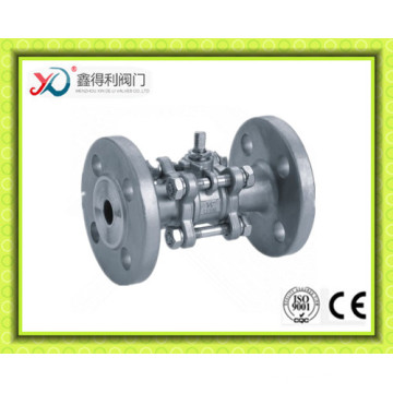 DIN Flanged 3PC en acier inoxydable CF8m / 1.4408 Valve à bille Pn40